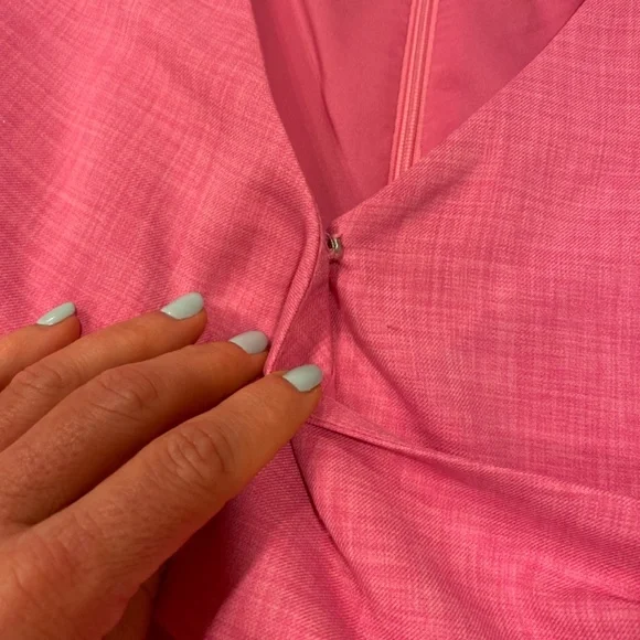 Ann Taylor Pink Knee Length Wrap Dress Size 4 Petite - Picture 4 of 5